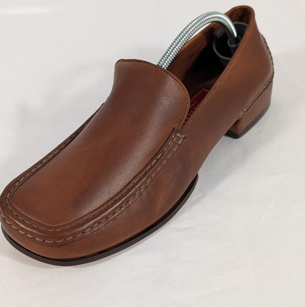 New Cole Haan Country Men's Rich Brown Leather Slip-On Summer Loafers Size 9B